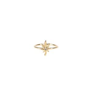 MIDI Diamond Center Sweet Leaf Waif Ring